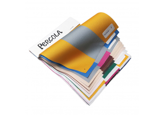 Vzorník voděodolných látek Pergola, 14 barev 15x20 cm