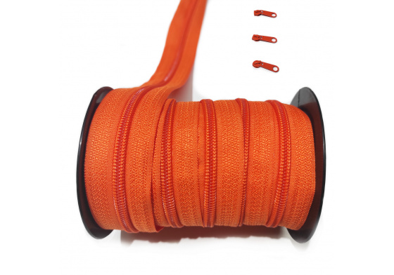 Zip spirálový pomerančový 5 mm metráž