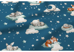 Bavlněné látky, metráž Dobrý Spánek na Modrém