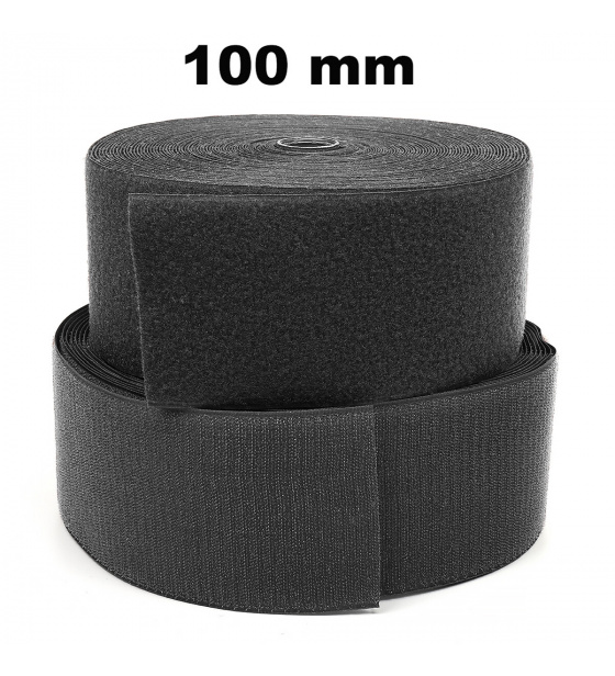 Pásek na suchý zip našívací Háček a Smyčka set barva grafitová 100 mm x 25 bm