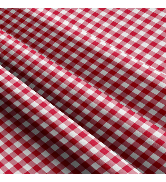 Dětské bavlněné látky, metráž. Kostka 8 mm, Červená
