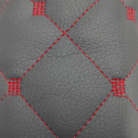Ekokůže MIX 3x3 cm barva Grafitovo červená prošívaná, metráž, 145 cm