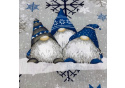 Tissus en coton de Noël au mètre, 160 cm motif Noël 24 bleu