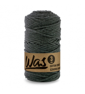 Bavlněná šňůra 3mm, 100m, ANTRACIT