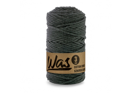 Bavlněná šňůra 3mm, 100m, ANTRACIT