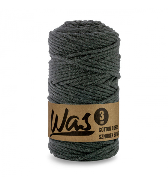 Bavlněná šňůra 3mm, 100m, ANTRACIT