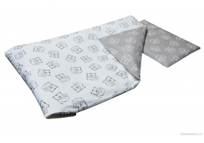 Povlečení do postýlky 2 dílné ŠEDÝ MEDVĚD barva Šedá