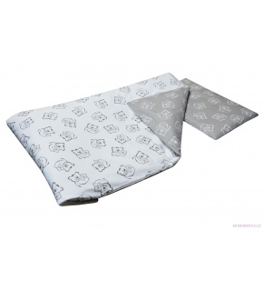 Povlečení do postýlky 2 dílné ŠEDÝ MEDVĚD barva Šedá