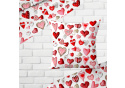 Dekorační bavlněná látka, metráž, Srdíčka Červená na Bílém