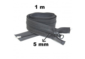 Zip spirálový Dělitelný Grafitový 5 mm délka 100 cm