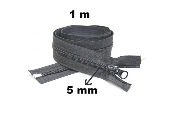 Zip spirálový Dělitelný Grafitový 5 mm délka 100 cm