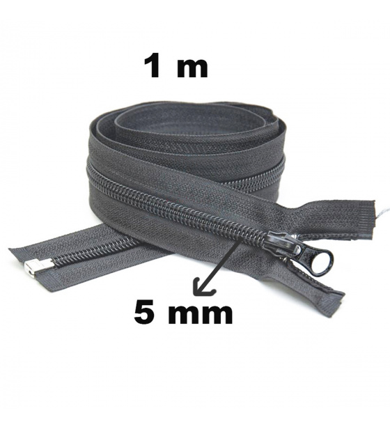 Zip spirálový Dělitelný Grafitový 5 mm délka 100 cm
