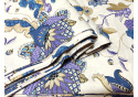 Tissu coton au métre imprimé Poviev violet sur blanche-444