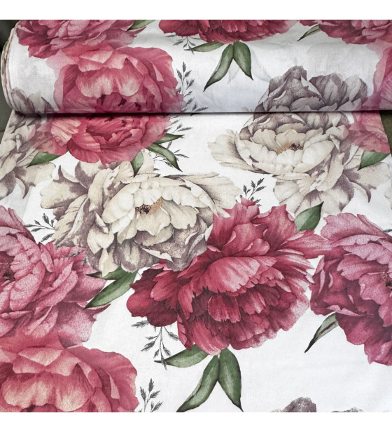 Bavlněná látka Kytičky na Bílém, metráž 160 cm