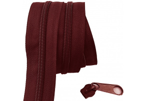 Zip spirálový bordo 5 mm metráž