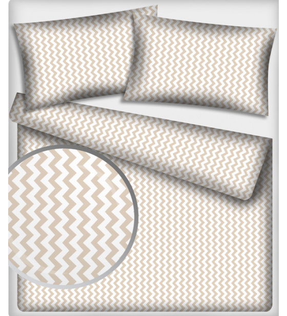 Dekorační dětské bavlněné látky metráž Cikcak barva béžová