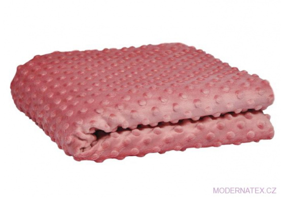 Minky 380 látky mikroplyš puntík  barva starorůžová 2