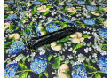 Tissu coton au métre motif Fleurs bleu marine