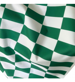 Venkovní látka Pergola (Oxford), 200 g/m², šíře 160 cm, bílo-temné zelená šachovnice 5x10 cm
