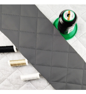 Ekokůže prošívaná ultrazvukem, barva grafitová, metráž