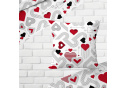 Dekorační bavlněná látka, metráž, Srdíčka na Bílém