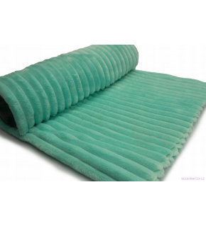 Látka mínky proužky, 300 g/m², šíře 160 cm, metráž, mentolová