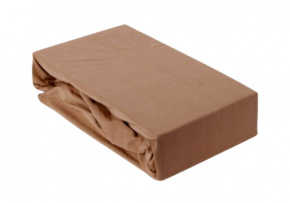 Prostěradlo s gumou 90x200 cm Jersey, barva Cappuccino Prostěradlo s gumou 90x200 cm Jersey, barva Cappuccino