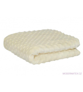 Látka minky puntík, 380 g/m², šíře 160 cm, metráž, ecru