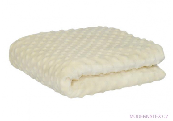 Minky 380 látky mikroplyš puntík  barva ecru
