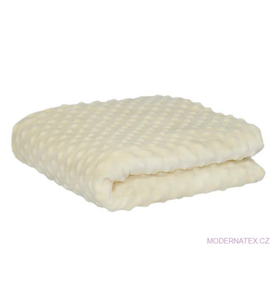 Minky 380 látky mikroplyš puntík  barva ecru