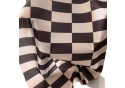 Venkovní látka na zahradní lehátka a houpací sítě, Béžovo-Hnědá Šachovnice, 5x10 cm