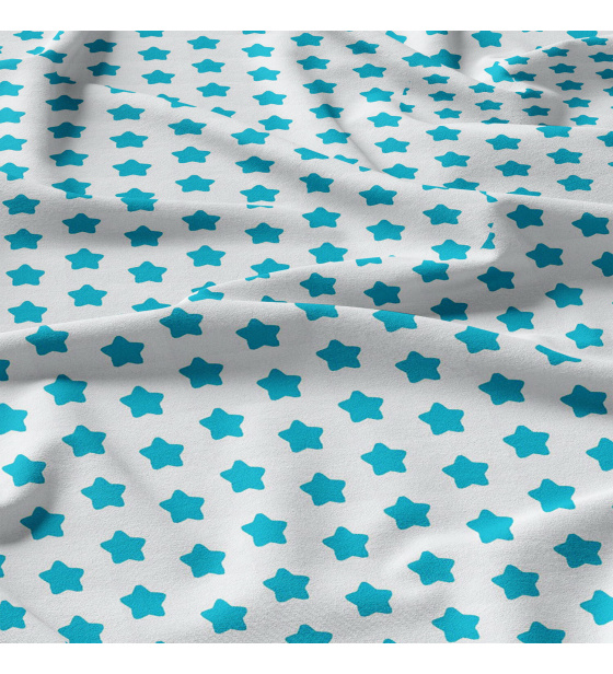 Dětská bavlněná látka bavlna 100%, 125 g/m², šíře 160 cm, perníky tyrkysové na bílém