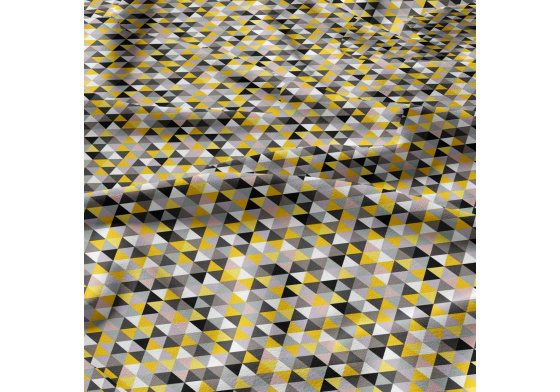 Bavlněná látka Trojúhelníky Žluté a Černé