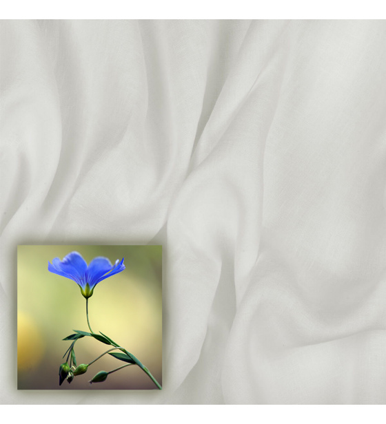 Přírodní lněná látka Oskar, Bílá, 265 gr/m2