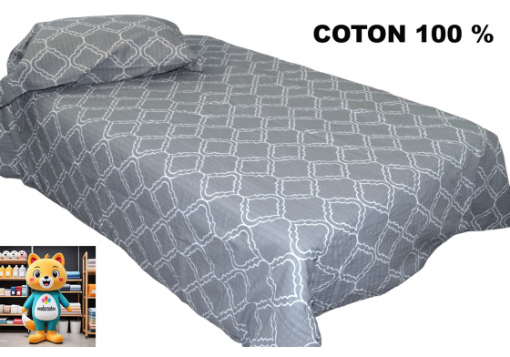 Krepové povlečení na zip, barva Šedá, 140x200 cm  
