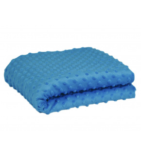 Látka minky puntík, 380 g/m², šíře 160 cm, metráž, tyrkysová