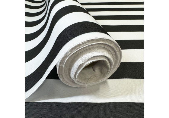 Venkovní látka na zahradní lehátka a houpací sítě barva bílo-černá, 5 cm