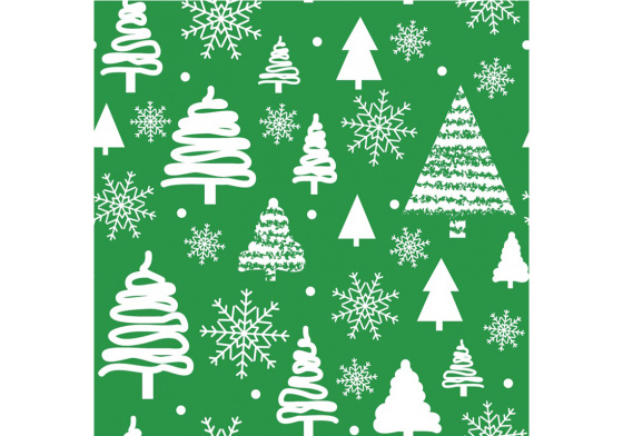 Vánoční látka, metráž 160 cm, vzor zelený