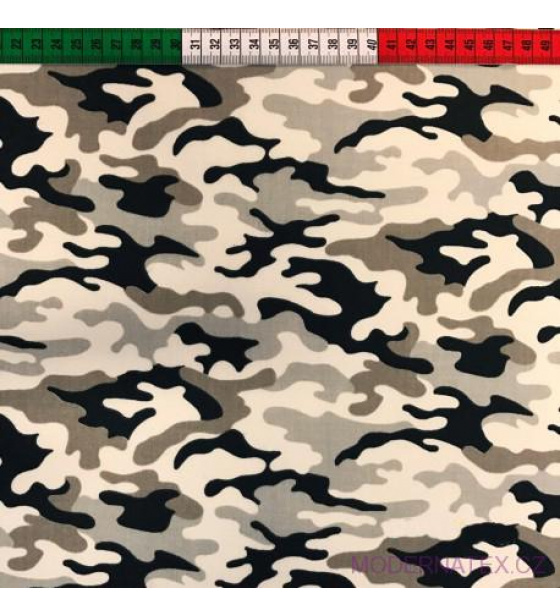 Bavlněná látka vzor moro bez