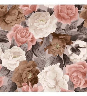 Velurové potahové látky s potiskem, Barevné růže