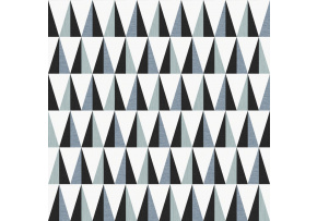 Velurové potahové látky s potiskem, Trojúhelníky Černé na Bílém