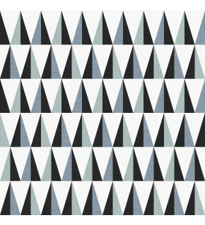 Velurové potahové látky s potiskem, Trojúhelníky Černé na Bílém