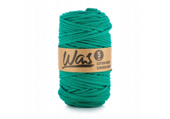 Bavlněná šňůra 5mm, 100m, tyrkysová 210