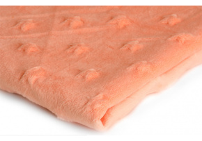 Látky mikroplyš Minky Hvězdy, barva Lososová 44