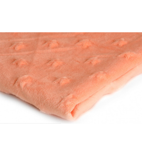 Látka minky hvězdy, 320 g/m², šíře 155 cm, metráž, lososová