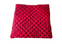 Poduszka siedziskowa 40x40x2cm Czerne Groszki na Czerwonym