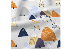 Bavlněné látky Zvířátka na Bílém, metráž 160 cm