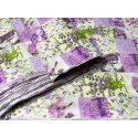 Tissu coton de Fleurs et Lettre couleur violet