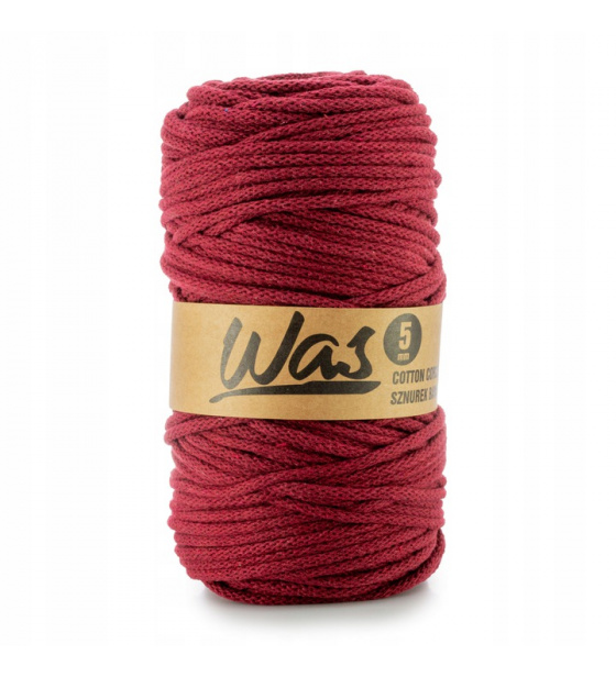 Bavlněná šňůra 5mm, 100m, vínová 170