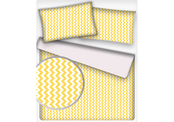 Dekorační dětské bavlněné látky metráž Cikcak barva žlutá